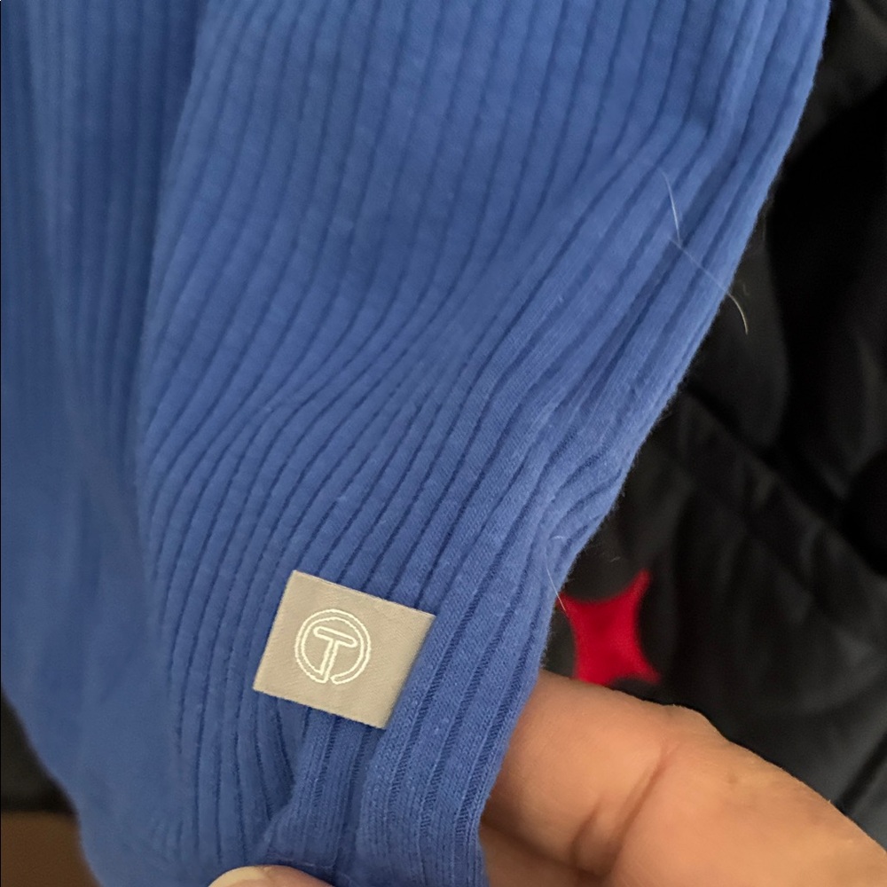 Talbots Blue Ribbed Knit Top - Picture 3 of 4